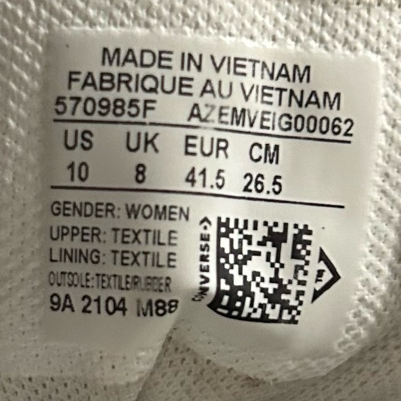 Womens Converse CTAS Hi Black Silver Bling Shoes 570985F Size 10 - Picture 7 of 8